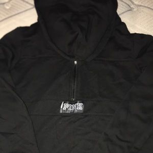 PINK Quarter Zip Hoodie in Black
